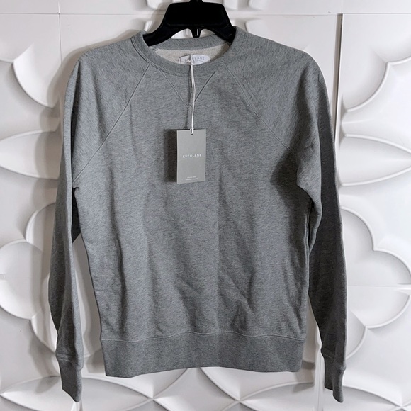 Everlane Sweaters - NEW Everlane the classic French terry crew grey oversized sz XXS.   (89)